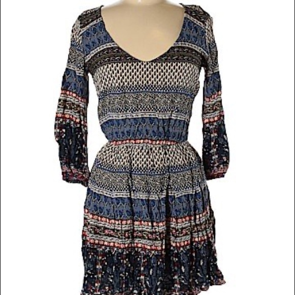 HOLLISTER Boho Print Long Sleeve Dress